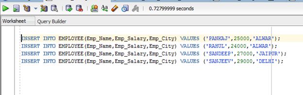 insert some data into table